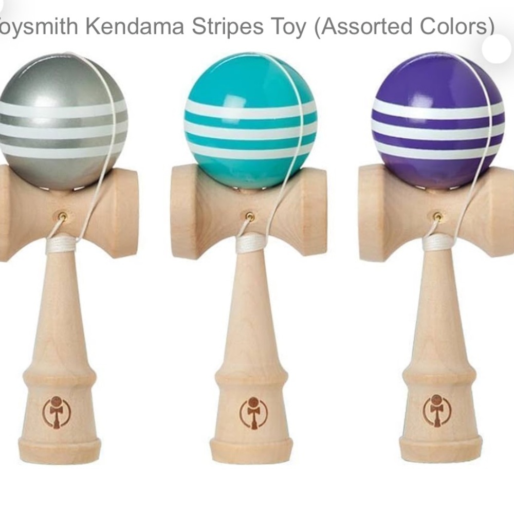 Toysmith Kendama Stripes Toy (Assorted Colors) Wooden Kendama Toyi HG104